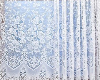 Scalloped Lace Net Curtain 11 Drop Sale 1 Per Yard Cheap Scottish