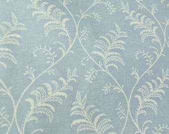 Oilcloth Tablecloth Audrey Breeze Light Blue with Large Leaf Pattern Wipe Clean Cotton Cloth With PVC Matt Coating