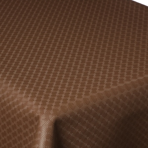 Puede incluir: Mantel de mesa marrón con un sutil patrón de diamantes. El mantel tiene una superficie texturizada.