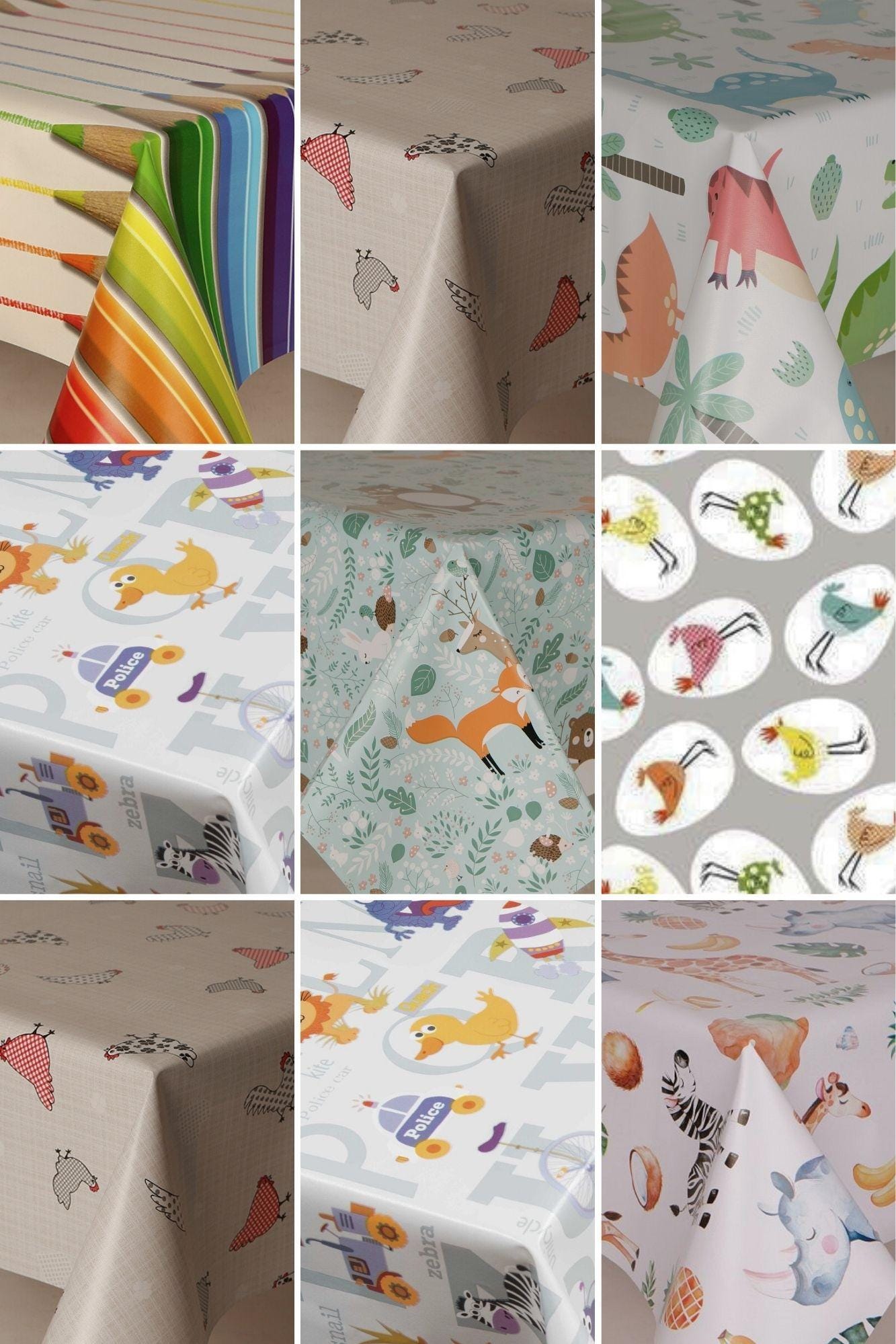 thumbnail image 2 of Prestige PVC Tablecloth – Modern Wipe Clean Oilcloth, 140x150cm, Multicoloured, Waterproof 2 of 5