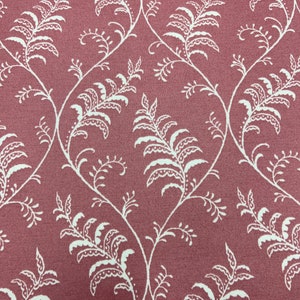 Oilcloth Tablecloth Audrey Raspberry Pink with Large Leaf Pattern Wipe Clean Cotton Cloth With PVC Matt Coating