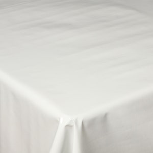 Tovaglia in PVC bianco semplice, facile da pulire, tovaglia in vinile/plastica, facile da pulire