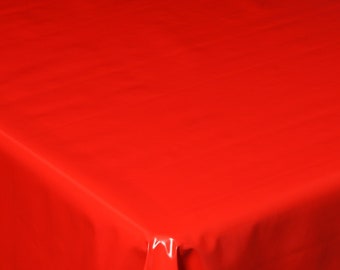 PVC Tablecloth Plain Red , Wipe Clean , Vinyl / Plastic Table Cloth, Easy Clean