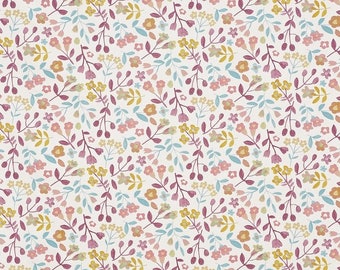 Tafelkleed tafelkleed Betty Parma, pruim, groenblauw en oranje bloemen veegschoon katoenen doek met matte pvc-coating