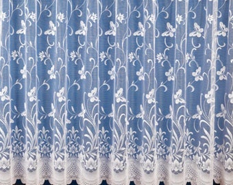 Traditional White Butterfly Net Curtain, Sold by the Metre in width, matching Jardinières also available from my shop