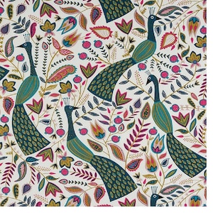 Peacock Teal Oilcloth Tablecloth Cotton Cloth With PVC Coating Wipeclean, Round, Square, Rectangle or Oval