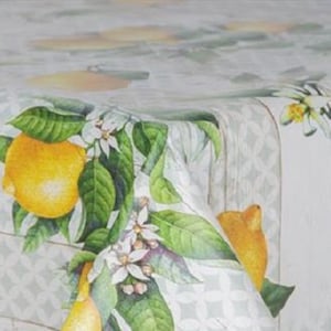 PVCテーブルクロス フレッシュレモンデザイン 夏の雰囲気たっぷり 拭いて清潔 ビニール/プラスチックテーブルクロス 円形、正方形、長方形