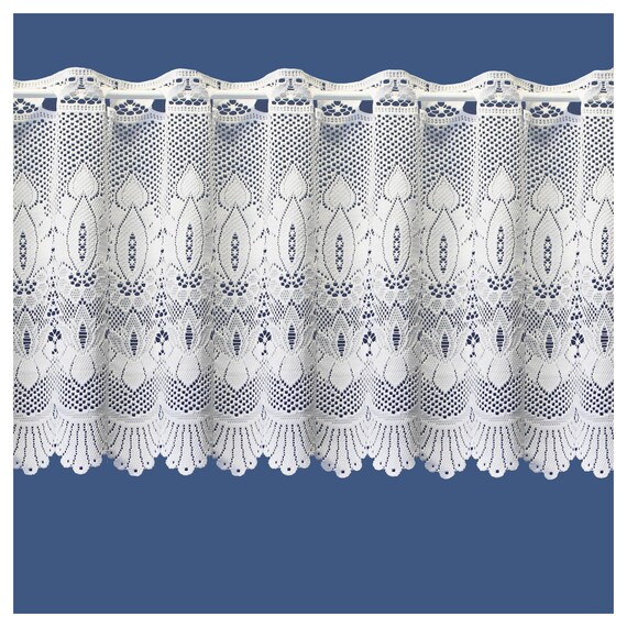 White Lace Cafe Net Curtain/Lace Wind...
