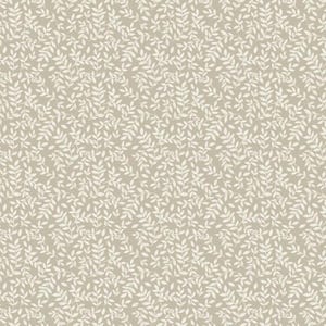 Puede incluir: Patrón repetitivo de hojas blanquecinas sobre un fondo marrón claro. El diseño es continuo, con hojas pequeñas y delicadas que crean una estética texturizada y natural. Ideal para tela o papel pintado.