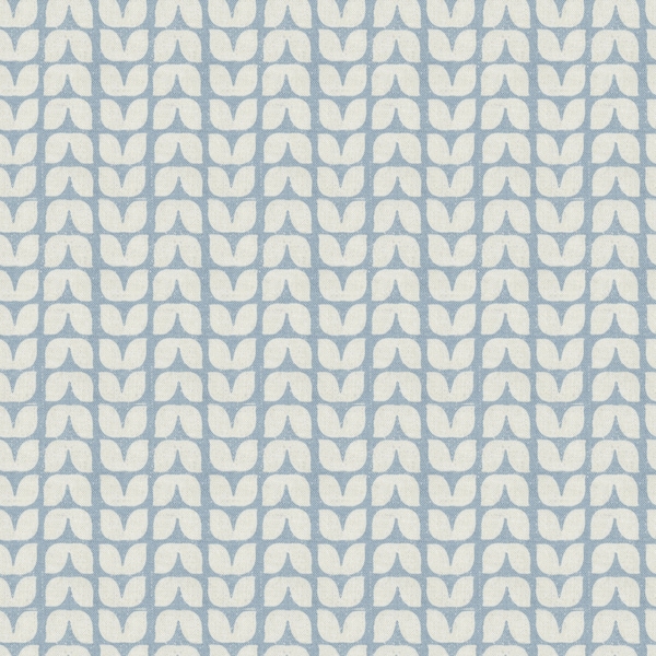 Oilcloth Tablecloth Scandinavian Tulips Blue, Wipe Clean Cotton Cloth With PVC Coating , Round, Square, Oval  or Rectangle