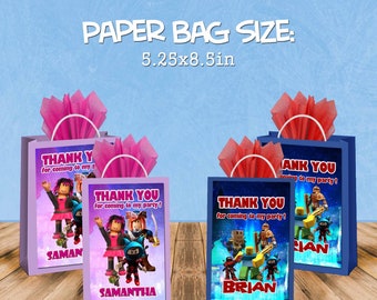 Roblox Cards Etsy - roblox favor bags gift bags candy bags 12pack