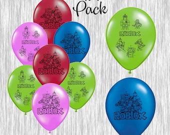 Roblox Balloons Etsy - roblox 18 foil balloons roblox birthday party theme balloons