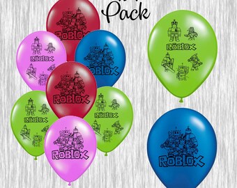 Roblox Balloons Etsy - roblox 18 foil balloons roblox birthday party theme balloons