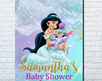 princess jasmine baby shower invitations