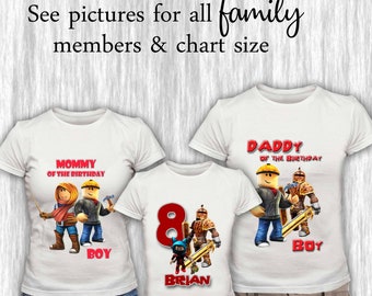 Roblox Shirts Etsy - roblox birthday boy family members shirts