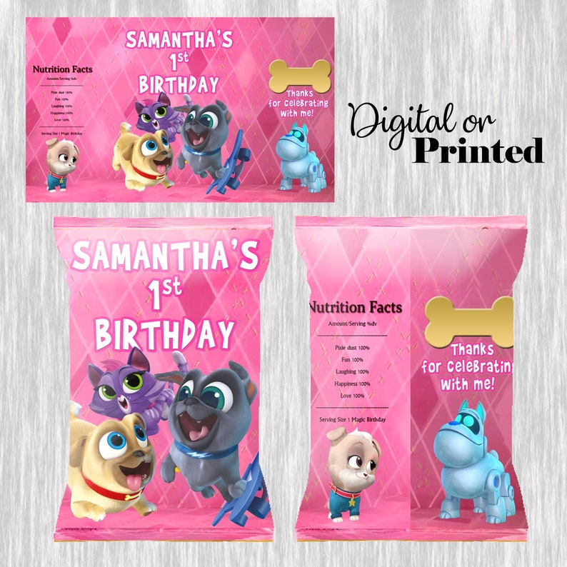 Puppy Dog Pals Chips Bag Labels Digital Printed or Finished Etsy