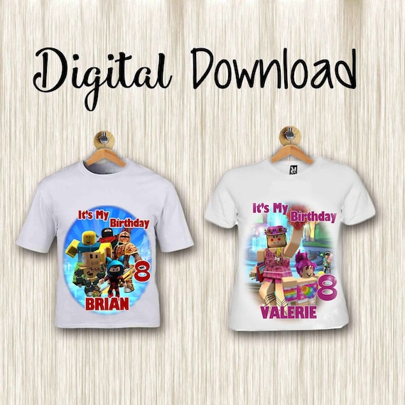 Roblox Iron On Transfer Digital Download You Print Etsy - roblox birthday shirt iron on transfer