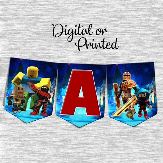 Roblox Happy Birthday Banner Digital Or Printed Etsy - roblox personalized poster roblox birthday poster roblox etsy