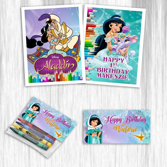 Download Princess Jasmine Coloring Books With Crayons For Party Favors Etsy