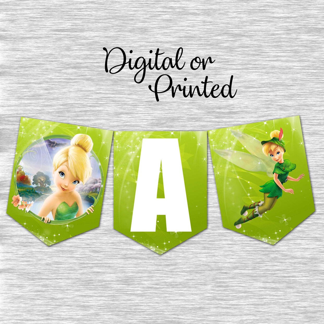 Tinkerbell Happy Birthday Banner Digital or Printed Etsy Ireland