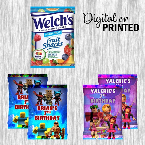 Roblox Fruit Snack Labels Digital Or Printed Etsy - roblox theme birthday personalized juice labels printed and etsy
