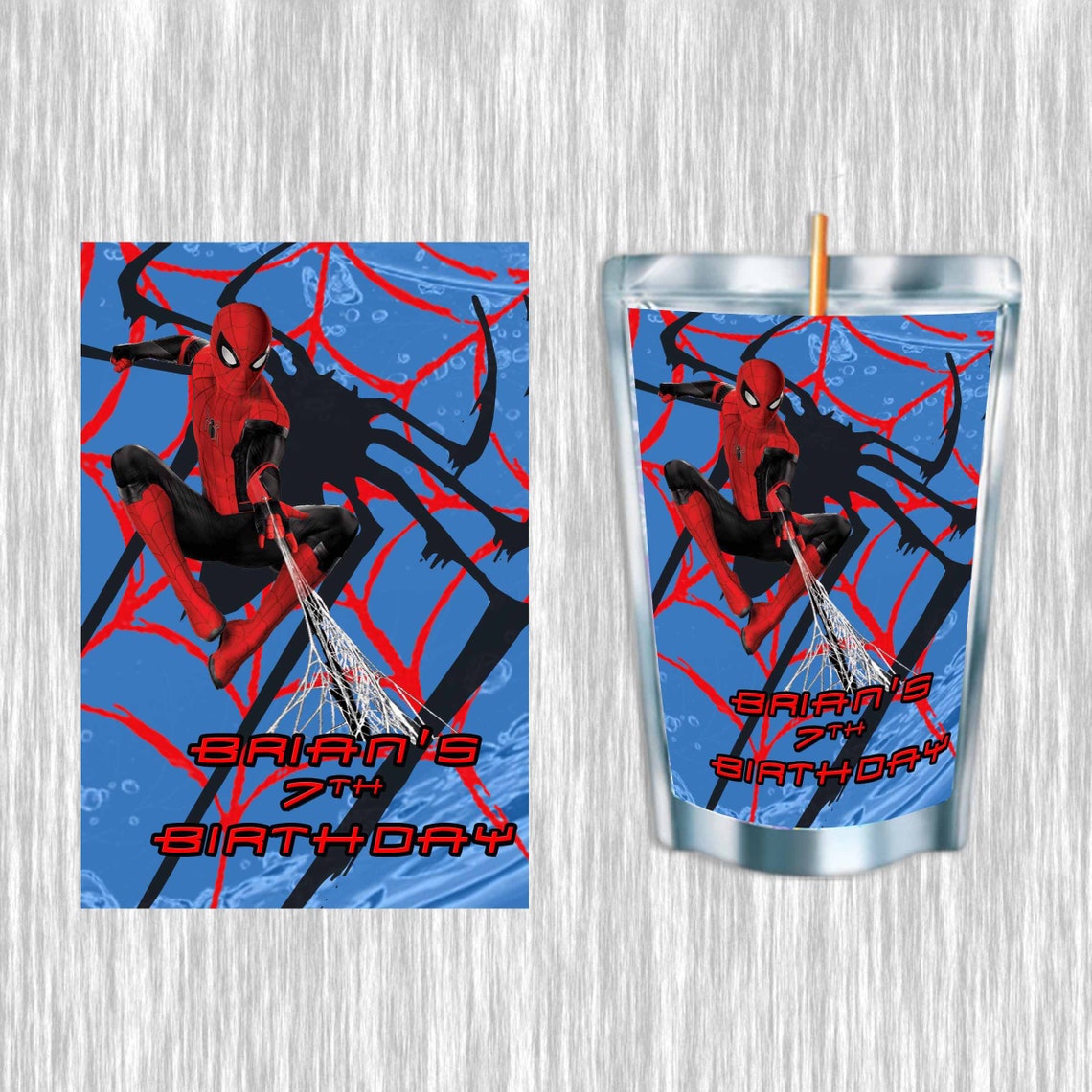 Spiderman Juice Pouch Labels Digital Printed or Ready to Etsy