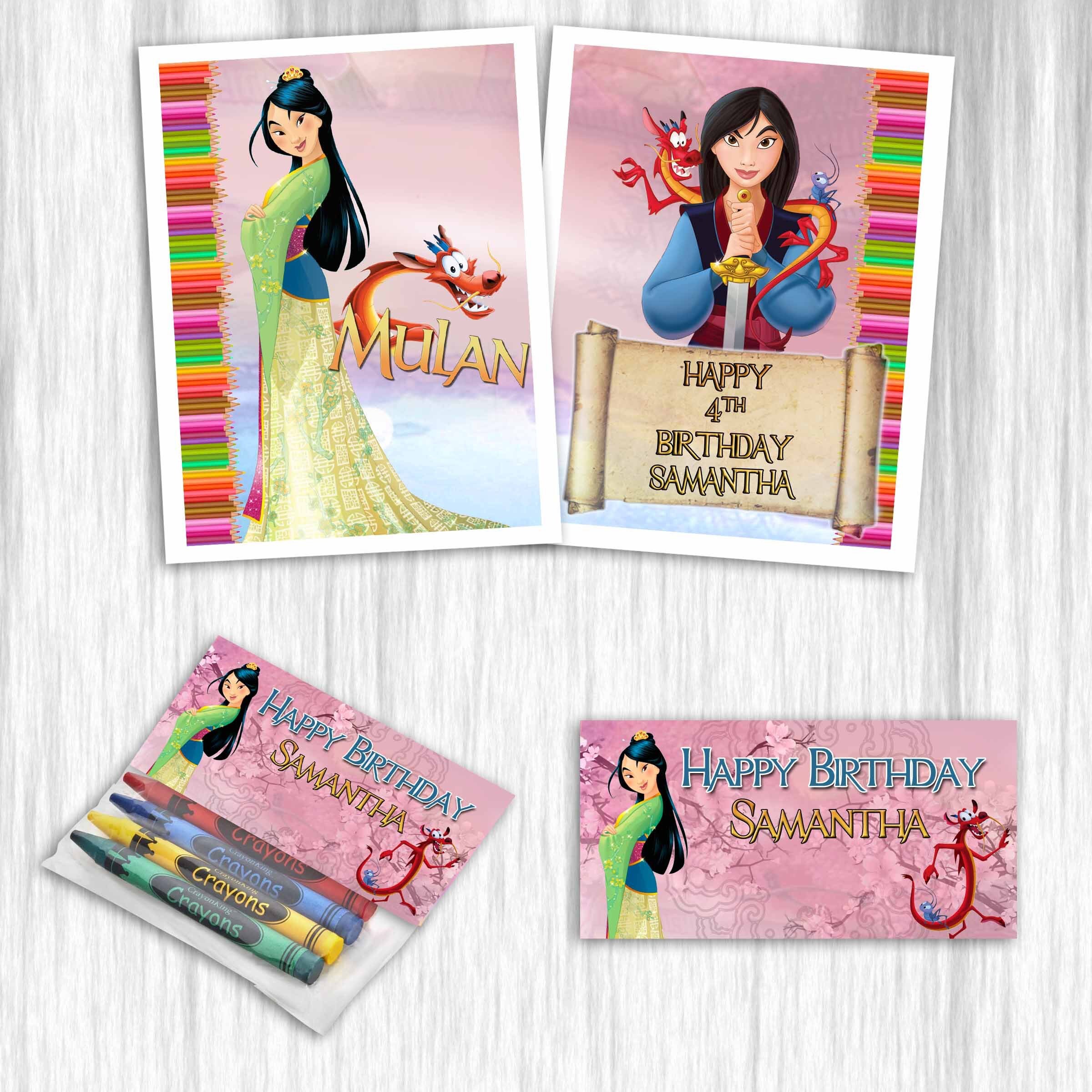 Download Mulan Coloring Books With Crayons For Party Favors 12pack Etsy