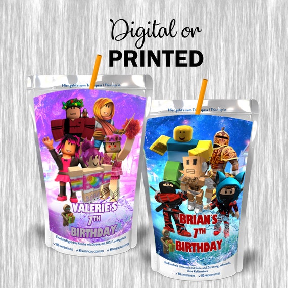 Roblox juice pouch labels digital or printed Etsy