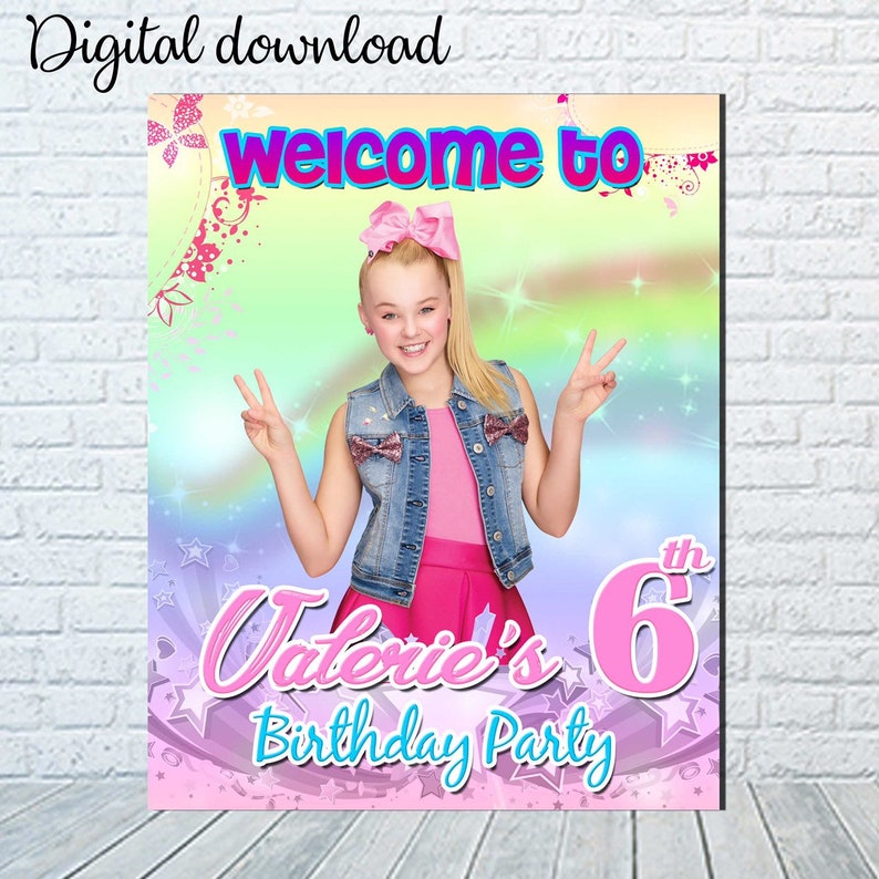 Jojo siwa welcome sign digital download YOU PRINT | Etsy