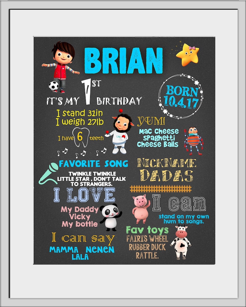 Little Baby Bum Chalkboard Digital Download YOU PRINT Etsy