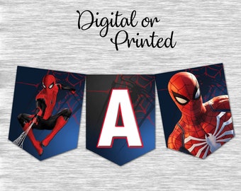 spiderman happy birthday banner digital or printed etsy hong kong