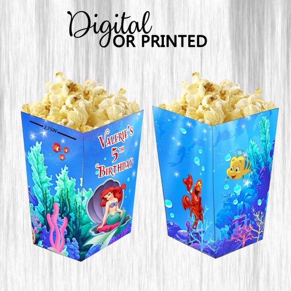 The Little Mermaid Small Popcorn Box Candy Box 4x2.75in Etsy UK