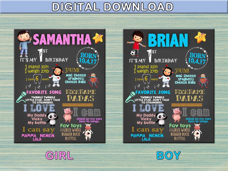 Little Baby Bum Chalkboard Digital Download YOU PRINT Etsy