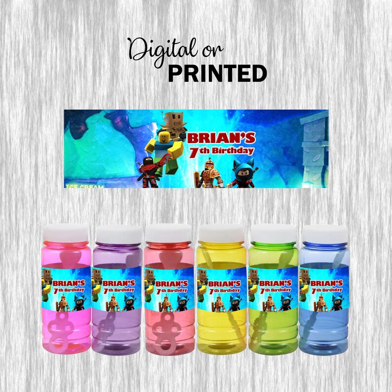 Roblox Bubble Labels Digital Or Printed Etsy - digital roblox personalized poster roblox birthday poster etsy