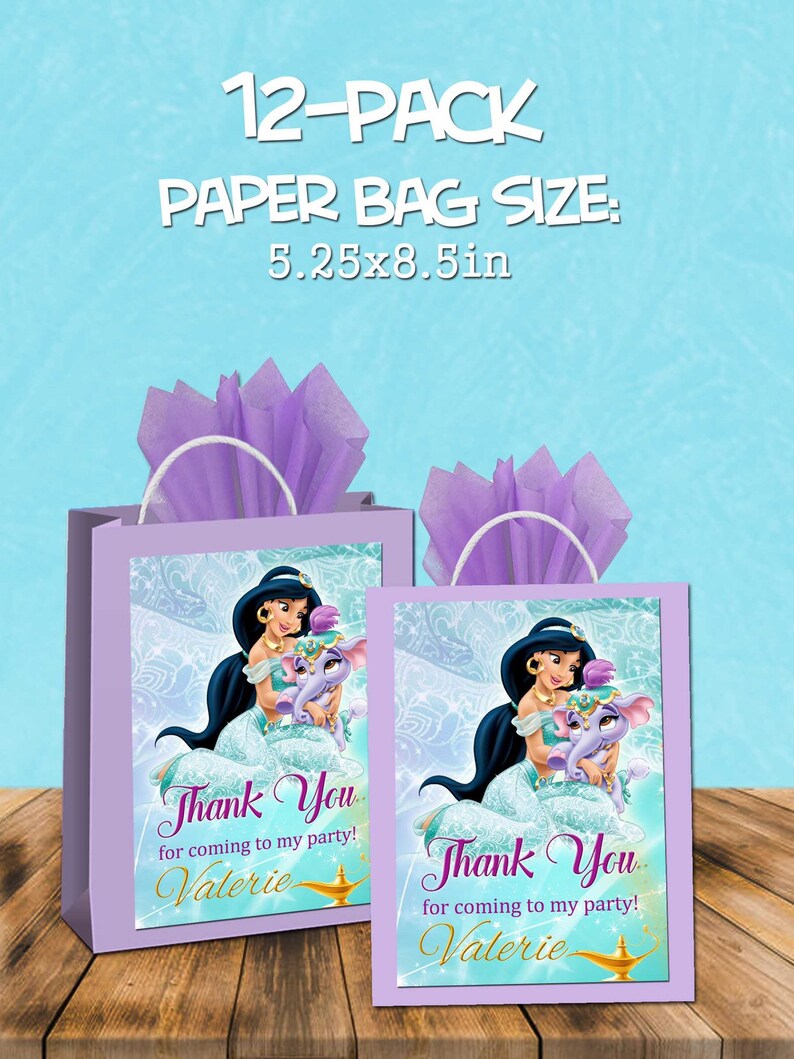 Princess Jasmine Favor Bags Gift Bags Candy Bags 12pack Etsy