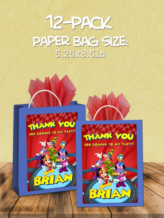 Mickey And Roadster Racers Favor Bags Gift Bags Candy Bags Etsy - roblox favor bags gift bags candy bags 12pack