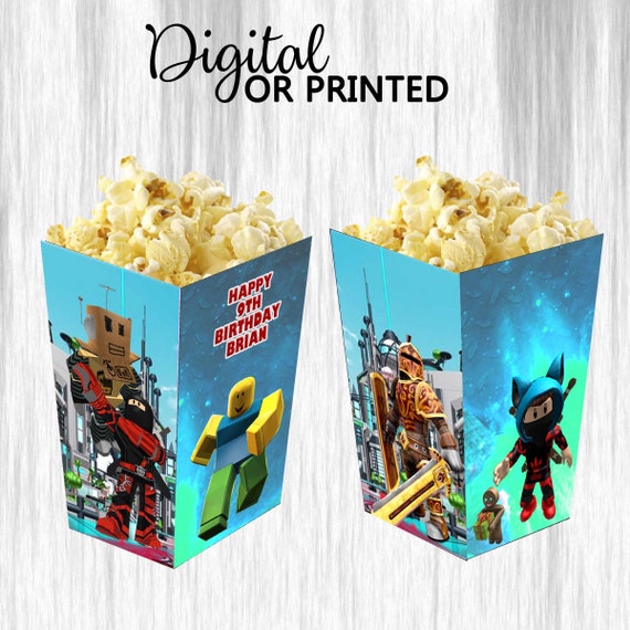 Roblox Small Popcorn Box Candy Box 4x2 75in Digital Or Etsy - roblox candy bag tag etsy