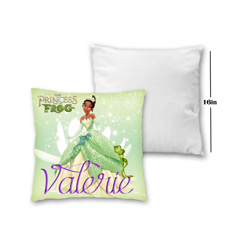 Princess Tiana Pillow with Name 16in insert included Etsy