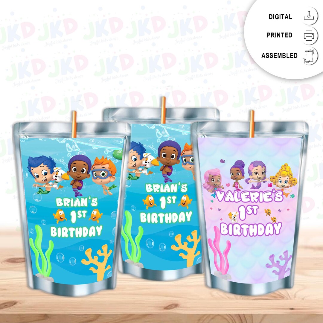 Bubble Guppies Juice Pouch Labels Digital Printed or Ready Etsy