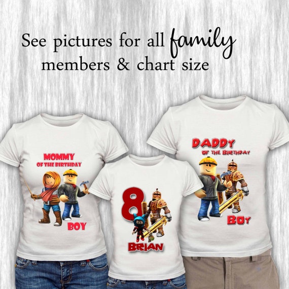Roblox Birthday Boy Family Members Shirts Etsy - roblox birthday boy t shirt etsy