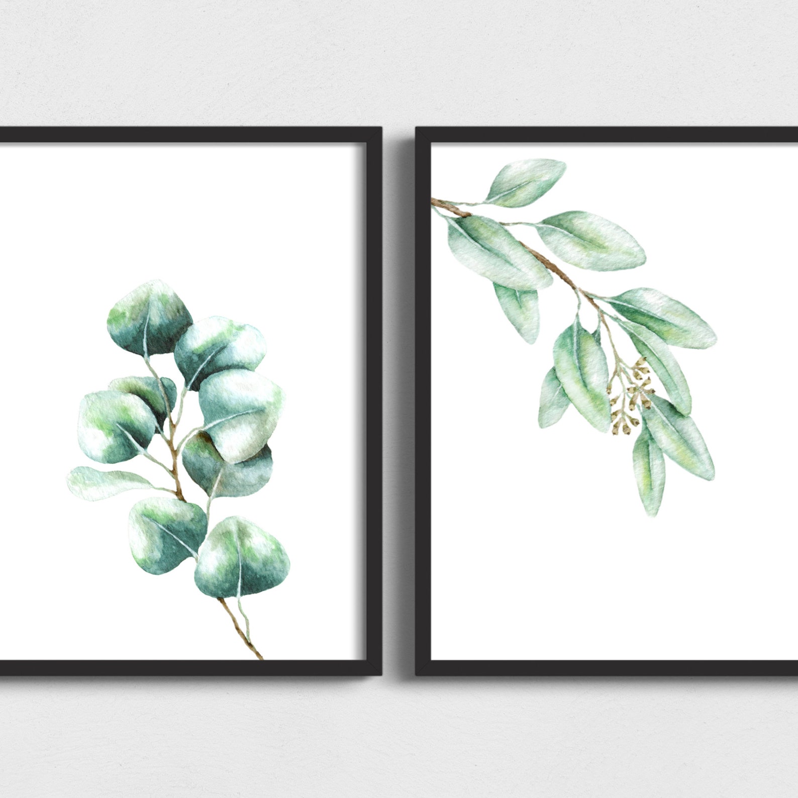 Set of 3 Leaf Wall Art 4:5 Ratio Printable Eucalyptus Art | Etsy