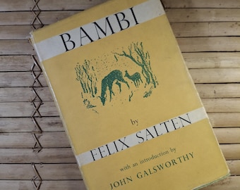Rare Vintage Bambi Ein Leben im Wald von Felix Salten Hardcover Buch 1950