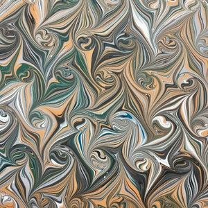 Chevron Curl: Hand Marbled Paper