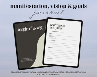 Vision Board Journal - Guidad 12-månaders manifestationsplanerare för personlig utveckling - Perfekt present för motivation och inspiration