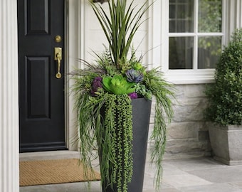 Artificial Succulent Drop in Planter, Faux Urn Filler, Planters for Porch,  Large Faux Planter Insert, Garden Decor, Outdoor Flowers - Etsy
