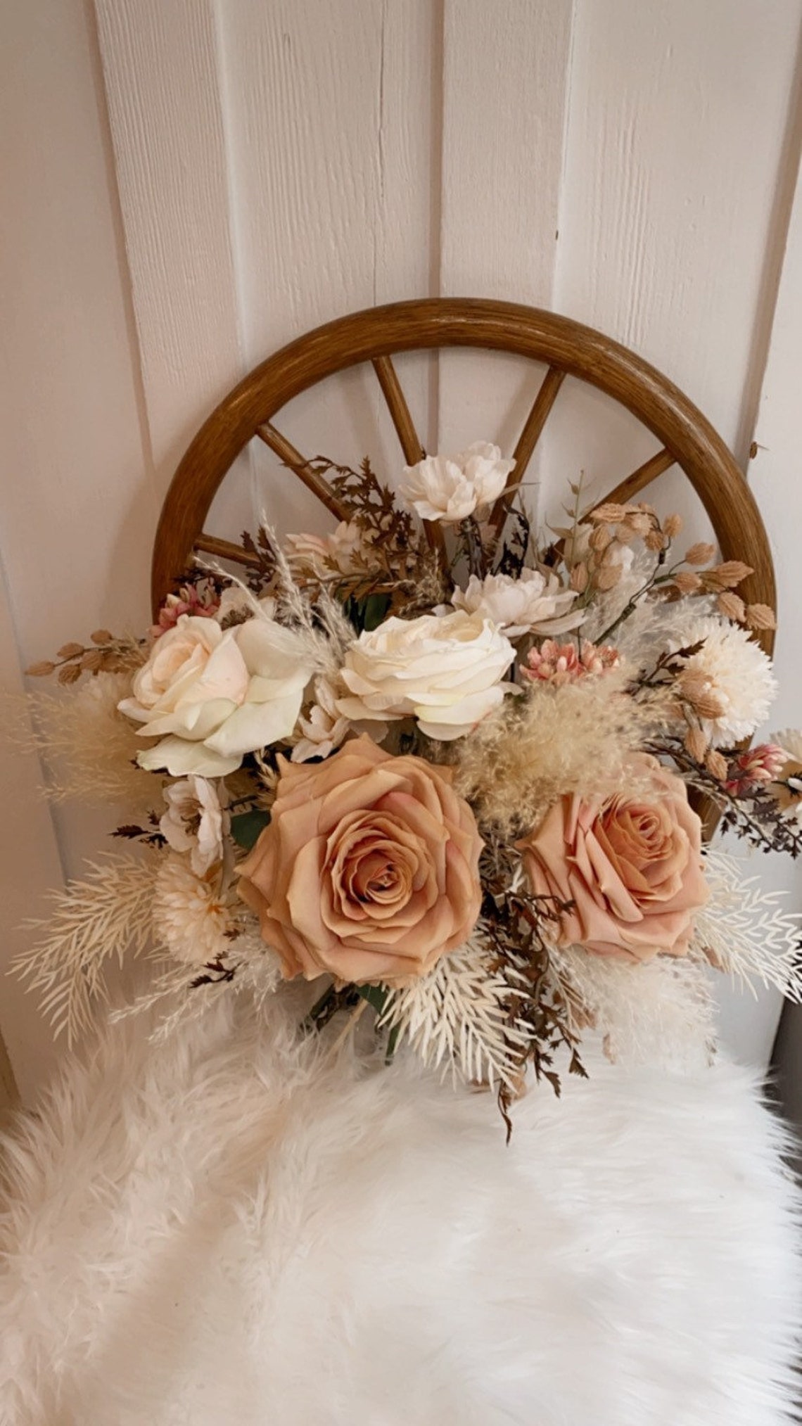 Dusty Rose Blush Pampas Grass bouquet/Rustic Boho wedding | Etsy