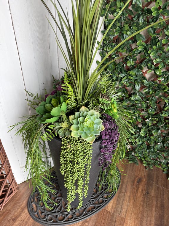 Faux Succulent Planter Insert Purple & Green | Artificial Outdoor  Arrangement for Porch, Patio or Commercial Decor| Succulent Urn Filler -  Etsy