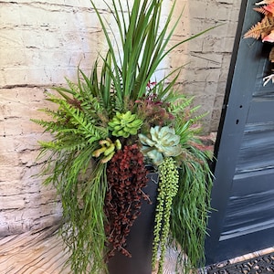 Faux succulent planter, Faux urn filler , Planters for porch, Garden planter decor, Potted faux plants, Home Decor planter, Succulents