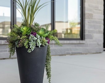 Faux succulent planter drop in, planters for porch, Front door planters, succulent pot filler, Artificial porch pot, Outdoor faux planters