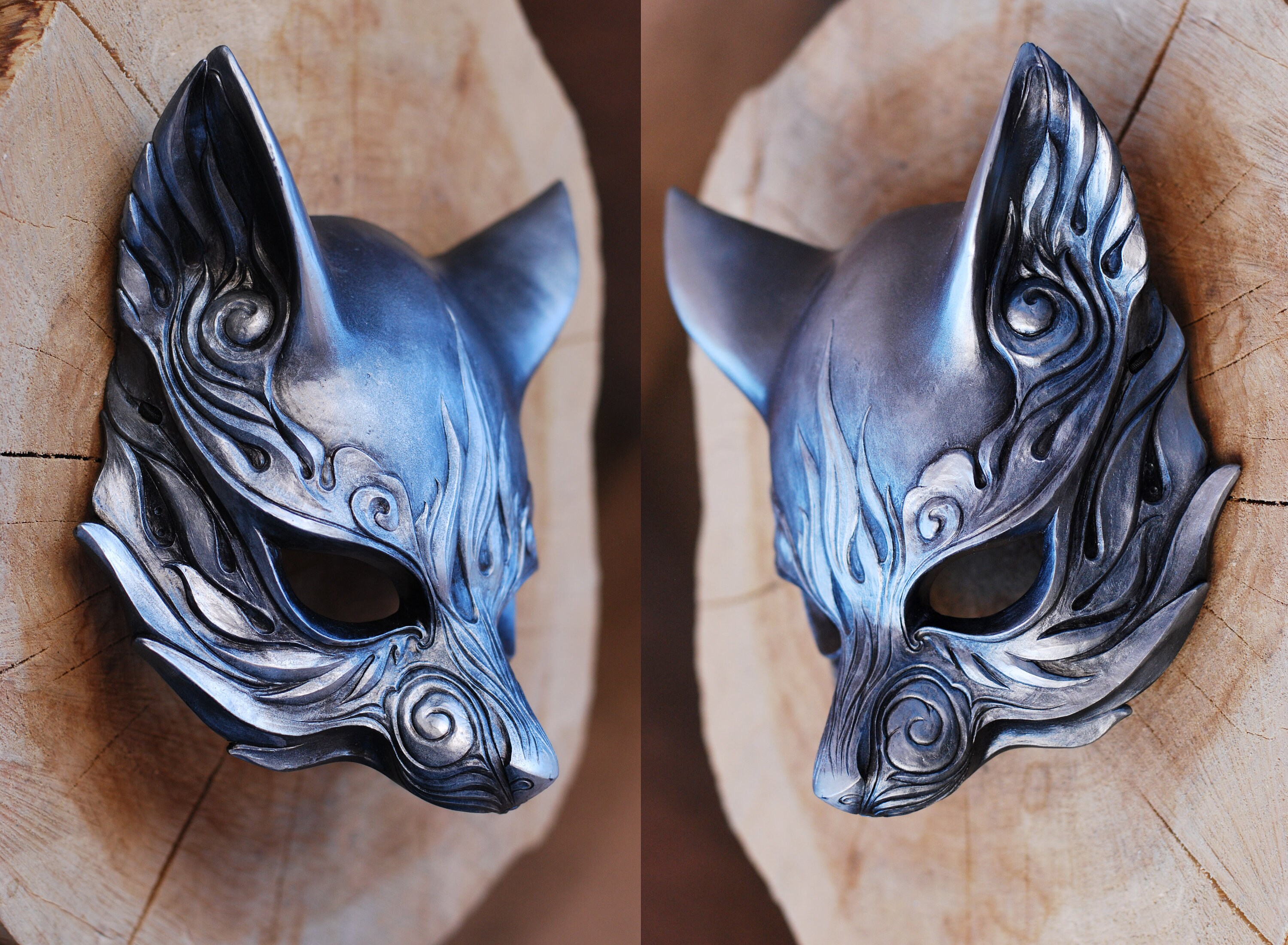 Fox Mask Silver - Etsy
